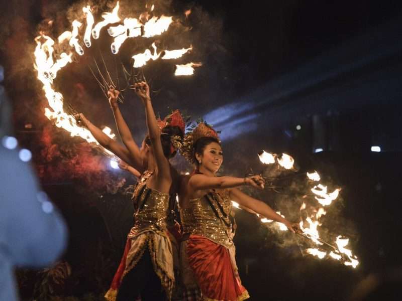 Balinese fire dance performance