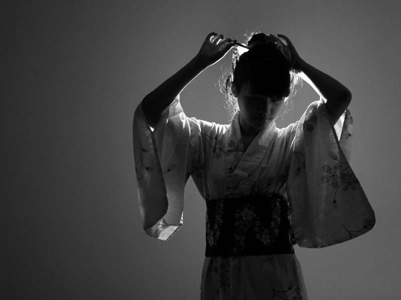 Japanese girl with traditional kimono